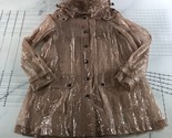 Burberry Jacket Womens 12 Beige Detachable Hood Snap Front Translucent C... - $148.49