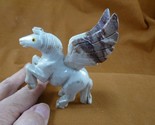 (Y-PEG-401) White Red gray Pegasus gemstone wild flying horse SOAPSTONE ... - $33.65