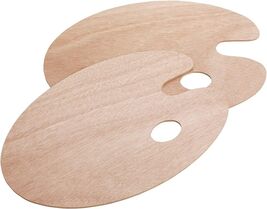 2 Pack of Paint Palettes Classically Designed Basswood Palette Tray w/Th... - $8.99