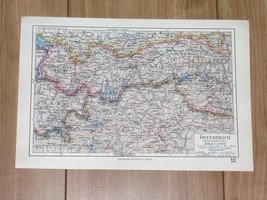 1928 Original Vintage Map Of Western Austria Vorarlberg Tyrol Tirol Italy - £14.89 GBP