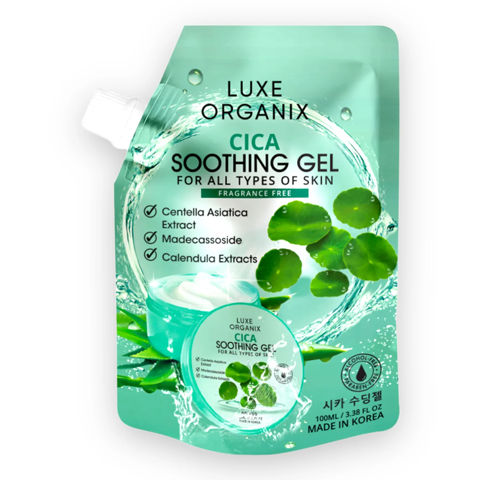 4 Luxe Organix Korean Cica Soothing Gel  beautifies calms stressed out s... - £63.79 GBP