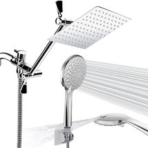 Shower Head, 8&#39;&#39; High Pressure Rainfall Shower Head / Handheld, Chrome - $28.99