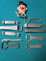 COLLECTION OF VINTAGE 11 BOTTLE OPENERS ADVERTISING  - $105.92