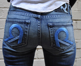 Rock &amp; Republic Kiedis Kingdom Rule Robo R Blue Jeans 25 Womens NWT USA - £34.76 GBP