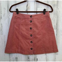 Divided by H&amp;M Women’s Corduroy Skirt Size 6 Button Up Dusty Rose Pink - £8.18 GBP