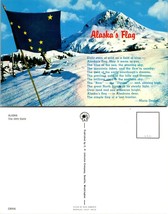 Alaska Flag 49th State Poem by Marie Drake Snow Mountain Trees Vintage Postcard - £7.53 GBP