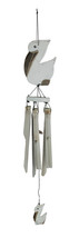 Hand Carved Wood and Bamboo Coastal Perched Pelican Wind Chime for Yard Patio - £19.70 GBP