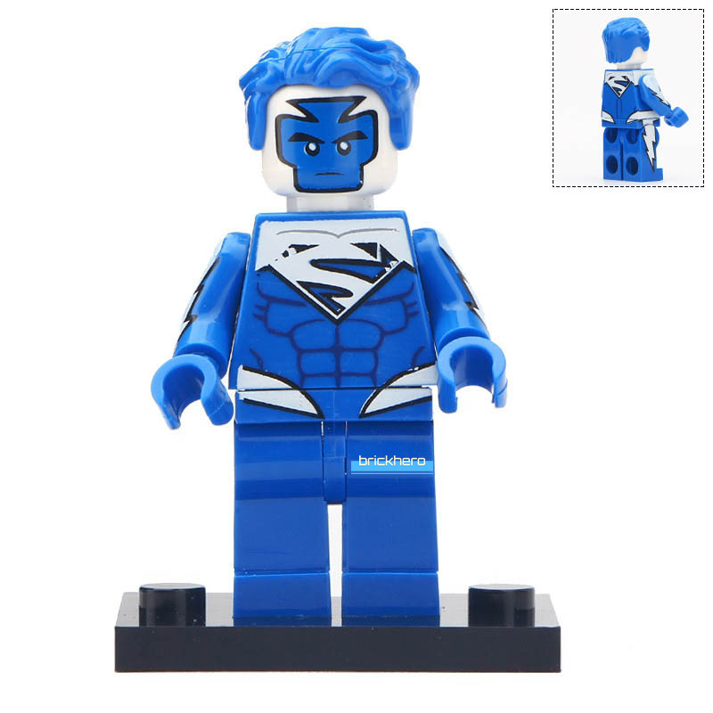 Electric Blue Superman DC Comic Super Heroes Lego Custom Minifigure Bric... - $2.99