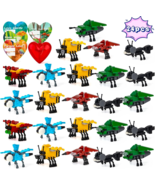 24pcs Insect Mini Building Blocks Set for Kids Ages 3+ w/Valentine Cards... - $372.62 MXN