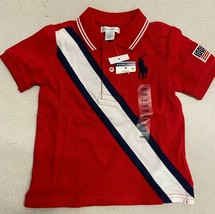 Ralph Lauren Kids Large Embroidered Pony Red Polo Shirt Size 18M Pique C... - £10.24 GBP