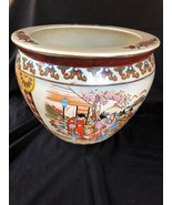 Antique Oriental Chinese Floor Vase Flower Pot Fish Bowl 14&quot;  diameter - £235.14 GBP