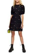 TopShop Blumenmuster Bestickt Mini-Kleid Schwarz Mehrfarbig UK 6 Eu 34 (... - $21.17