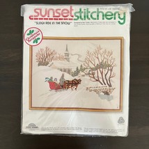 Sunset Stitchery Sleigh Ride In The Snow Christmas Needlepoint Kit #2085... - $34.99