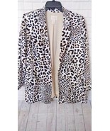 Chico's Sz 1 Leopard Print Womens Medium Lightweight Jacket Blazer - £32.76 GBP