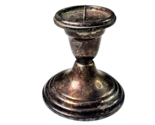 Antique Pilgrim Silver P587 Candle Holder 4&quot; Tall 3.75&quot; W Simple Elegant... - £23.50 GBP