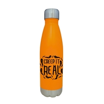 Creep It Real Halloween Theme Orange 17oz Water Bottle LA5139 - £16.02 GBP