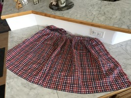 Vintage Red Blue White Checkered Two Pockets Apron - £7.96 GBP