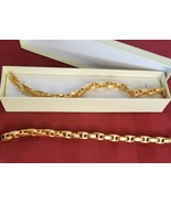 Gold Tone Stainless Steel Matching Bracelets 9&quot; - £14.09 GBP