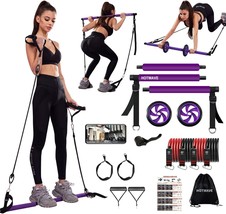 Hotwave Pilates Bar Kit With Resistance Bands, Exercise Bar With Ab Roller,Yoga - £32.10 GBP