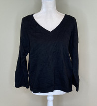 madewell NWOT women’s v neck knit pullover sweater Size S Black D10 - $24.86