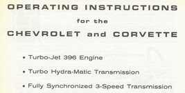 1965 Corvette Instruction Booklet Operating With 396 Engine Glove Box - $17.77