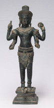 Shiva Statue - Antique Khmer Style Bronze Koh Ker Style 44cm/18&quot; - £586.42 GBP