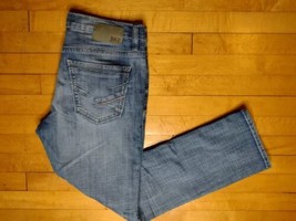 Bke Jeans Mens 33 x30 Blue Jake Straight Stretch Medium Wash Y2K Preppy Grunge - $29.99