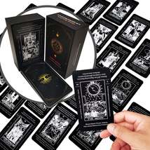 B&amp;W Beginner Tarot Cards Deck With Card Meaning Keywords | Baby Witch Black &amp; Wh - £27.75 GBP