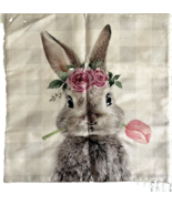 Decor Steals Woven Decorative Pillow Cover Rabbit Multicolored 18&quot; NEW - $19.46 CAD