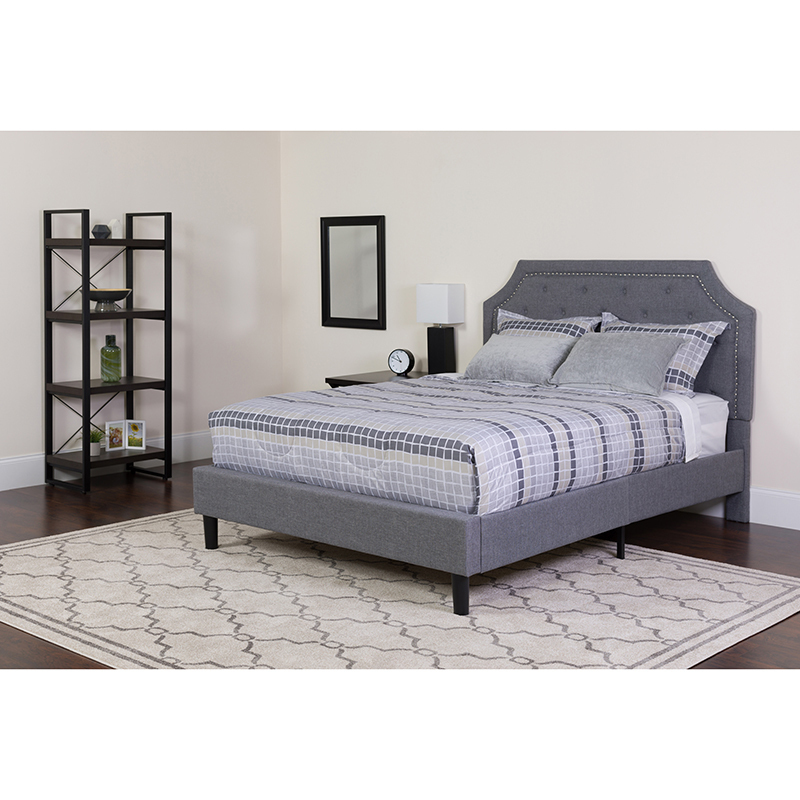 Twin Platform Bed-Light Gray SL-BK4-T-LG-GG
