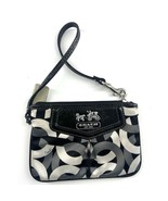 Coach Wristlet Clutch Pouch Black Grey New York Zip Purple Lining Wallet - $533.43 MXN
