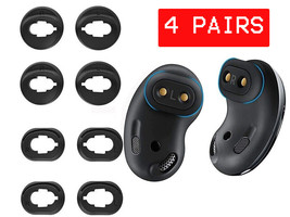 4 Pairs of Silicone Replacement Ear Tips for Samsung Galaxy Buds Live Black 8pcs - £11.98 GBP