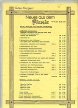Picnic Restaurant Menu Frankfort Germany 1980 - £14.36 GBP