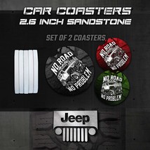Jeep Car Coasters, Wrangler Car Coasters, Jeep Accessories - $10.00