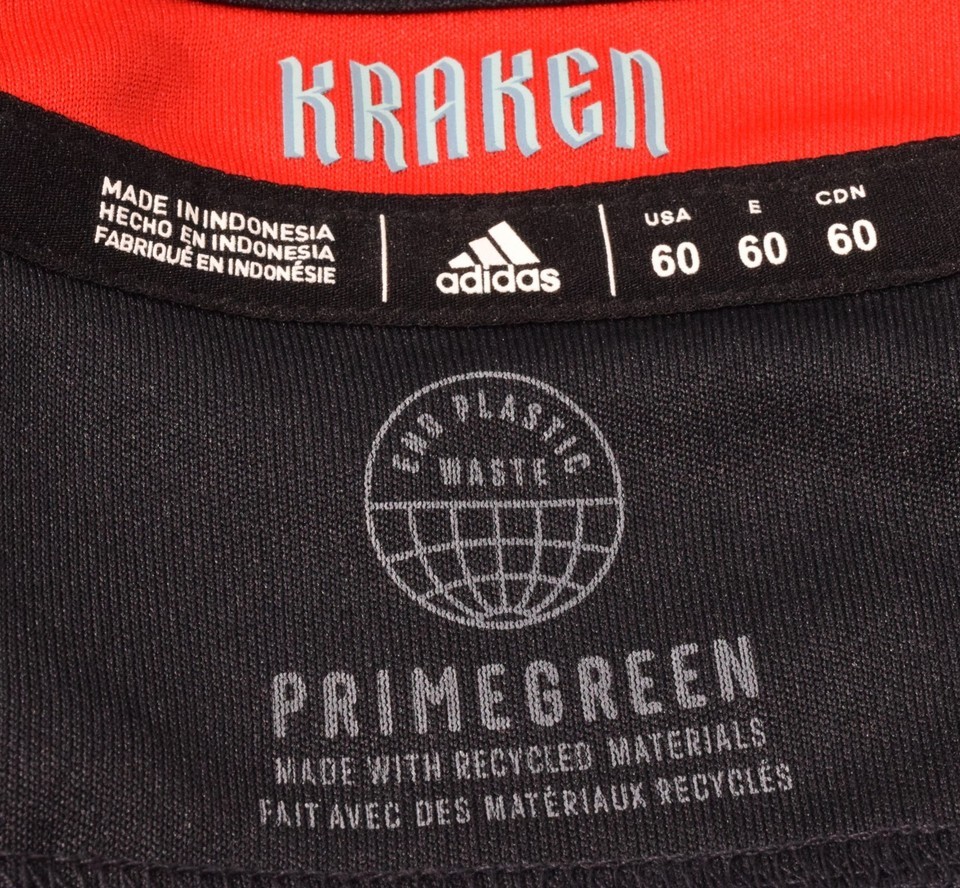 Adidas Mens NHL Seattle Kraken Home Jersey Black Blue 60 Item image 4