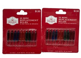 Holiday Time Mini Replacement Bulbs 5 Colors 2.5 Volt 0.425 Watts 170mA Lot Of 2 - £5.91 GBP