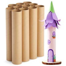 12 Pack Cardboard Tubes For Crafts, Brown Rolls For Diy Projects, Classr... - £23.17 GBP