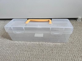 Plastic Portable Container with Handle Craft Sewing Yellow 13.1 x 3.7 x ... - $33.62 CAD