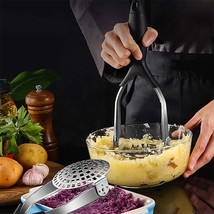 Foldable High Quality Potato Masher Stainless Steel With Plastic Handle - £6.57 GBP