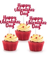 30Pcs Valentines Cake Toppers Happy Valentines Day Cupcake Toppers Red V... - $474.98 MXN