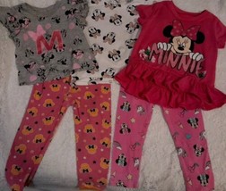 Disney Toddler Girl Minnie Mouse Tops Leggings Pretty Pink 3T Lot  Of 5 Pc - £11.67 GBP
