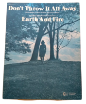 Don't Throw It All Away Sheet Music Earth And Fire 1975 Vintage Song Gar... - $11.33