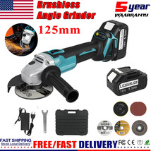 125Mm Brushless Cordless 4-1/2 Angle Grinder Cut-Off Grinding &amp; 5.5 Ah B... - £78.63 GBP