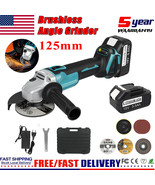 125Mm Brushless Cordless 4-1/2 Angle Grinder Cut-Off Grinding &amp; 5.5 Ah B... - £78.55 GBP