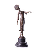 Art Deco Bronze Sculpture Of A Dancer - Timeless Elegance In Motion - £307.45 GBP