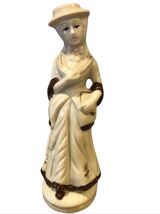 vintage porcelain Lady Figurine With Hat 7 Inches In Length Made In Taiwan - $11.62 CAD