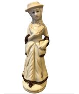vintage porcelain Lady Figurine With Hat 7 Inches In Length Made In Taiwan - $11.62 CAD