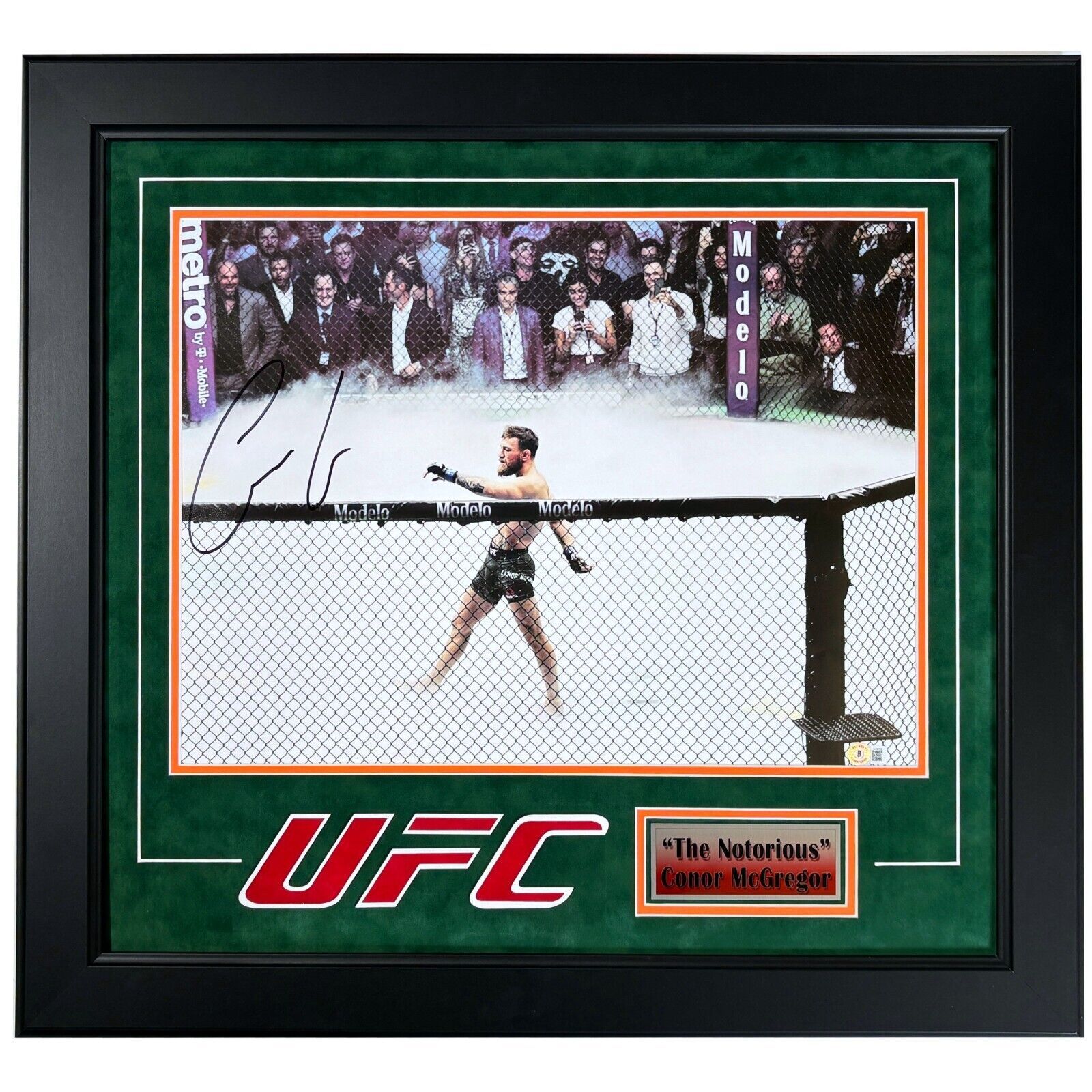 Primary image for Conor McGregor Autographed UFC 16x24 Photo Framed Signed BAS COA Octagon Strut