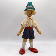 Polish Wooden Jointed Peg Boy Doll 7” Vintage Folk Art Doll Mid Century - £7.08 GBP
