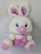 Animal Toy White Rabbit Plush 12 Inch 1983 Purple Stuffed Animal Toy - £16.95 GBP